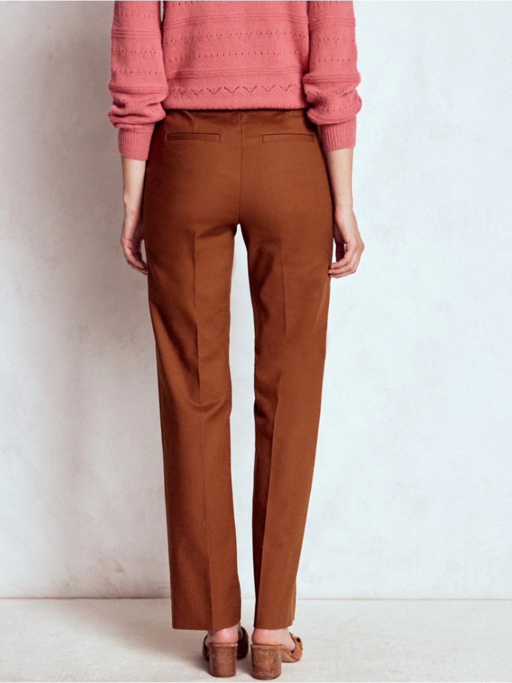 Boden full length canonbury trousers in rust 6 Long, NWT - Picture 2 of 7